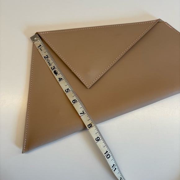 Vice Versa || Thunder Leather Clutch Asymmetrical Bag Made in Greece Taupe Tan